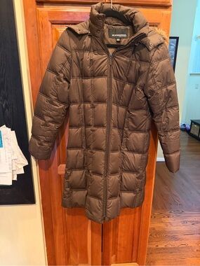 Weatherproof Chocolate Brown Quilted Long Puffer Coat